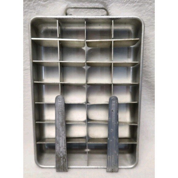 Vintage 1950s Frigidaire Quickube Aluminum Double Ice Cube Tray Quick Release - Picture 1 of 8